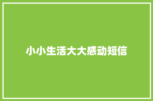 小小生活大大感动短信