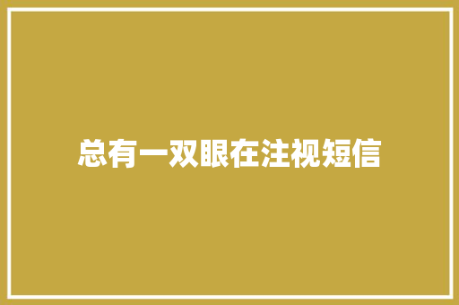 总有一双眼在注视短信 知识百科