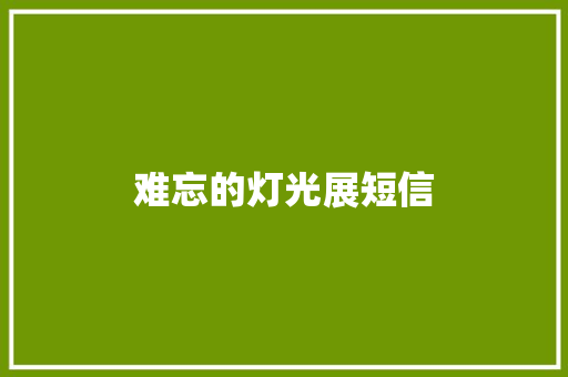 难忘的灯光展短信