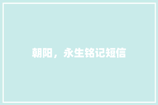 朝阳，永生铭记短信