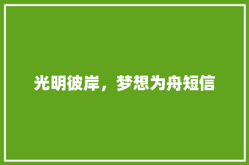 光明彼岸，梦想为舟短信