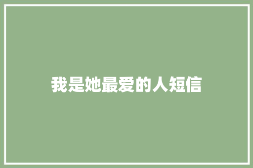 我是她最爱的人短信