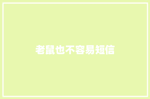 老鼠也不容易短信
