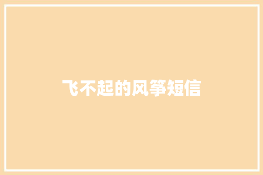 飞不起的风筝短信