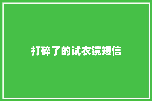 打碎了的试衣镜短信