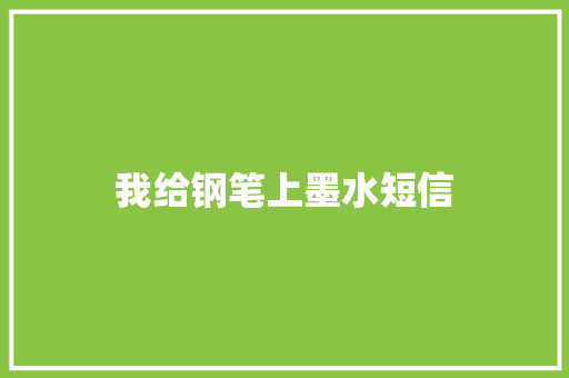 我给钢笔上墨水短信