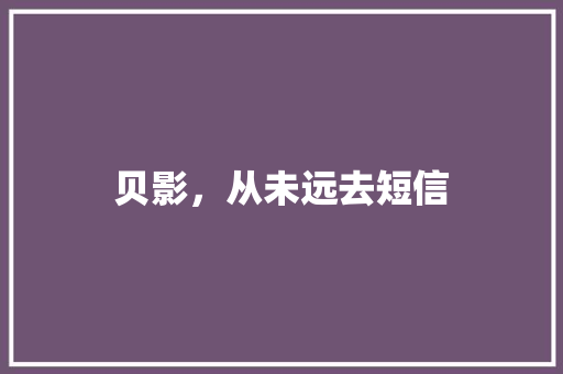 贝影，从未远去短信