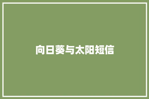 向日葵与太阳短信