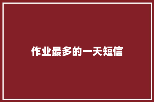作业最多的一天短信