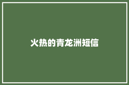 火热的青龙洲短信