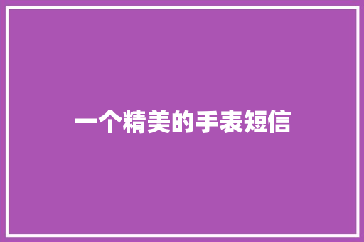 一个精美的手表短信
