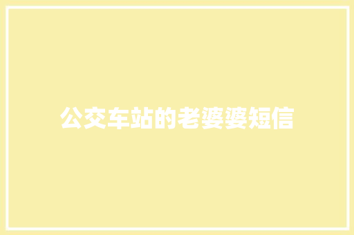 公交车站的老婆婆短信