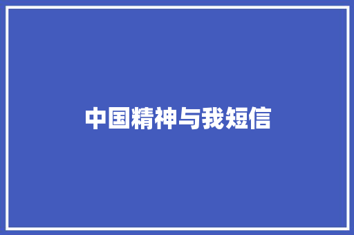 中国精神与我短信