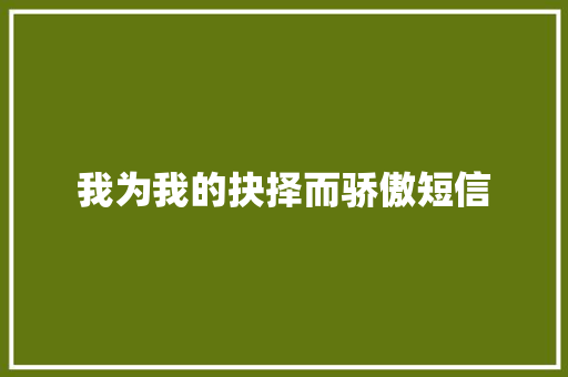 我为我的抉择而骄傲短信