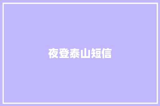 夜登泰山短信