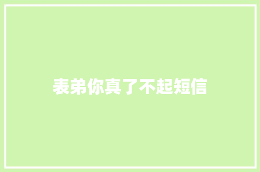 表弟你真了不起短信