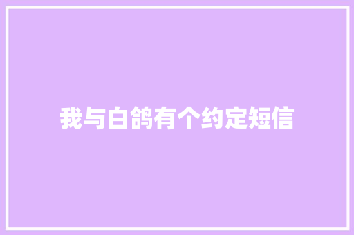 我与白鸽有个约定短信