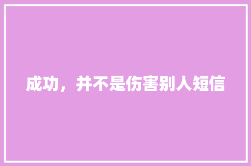 成功，并不是伤害别人短信