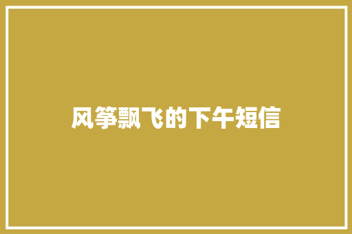 风筝飘飞的下午短信