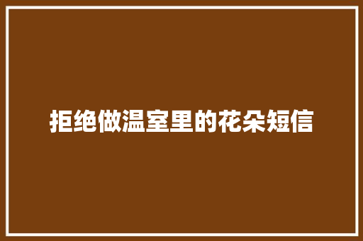拒绝做温室里的花朵短信