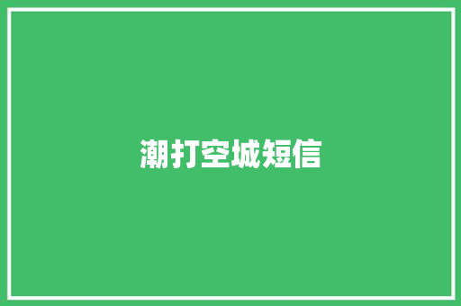 潮打空城短信