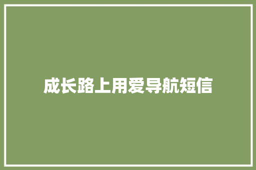 成长路上用爱导航短信