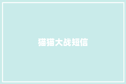 猫猫大战短信