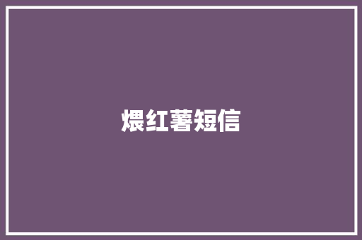 煨红薯短信