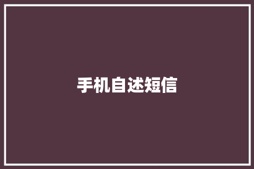 手机自述短信