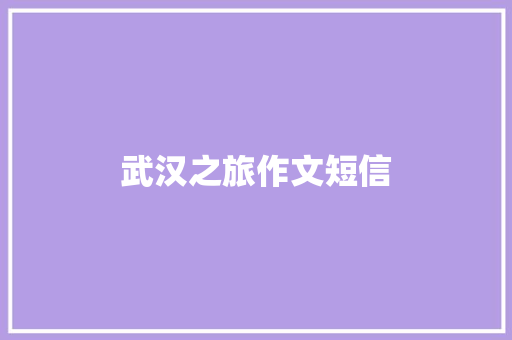 武汉之旅作文短信