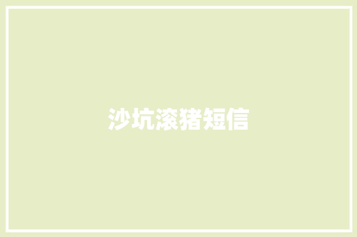 沙坑滚猪短信