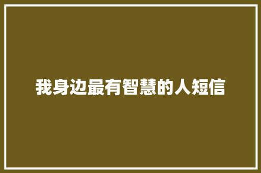 我身边最有智慧的人短信