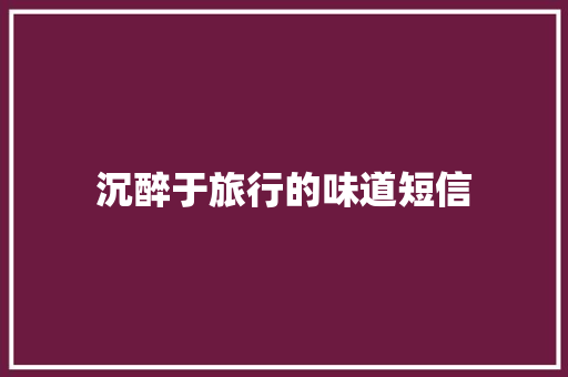 沉醉于旅行的味道短信