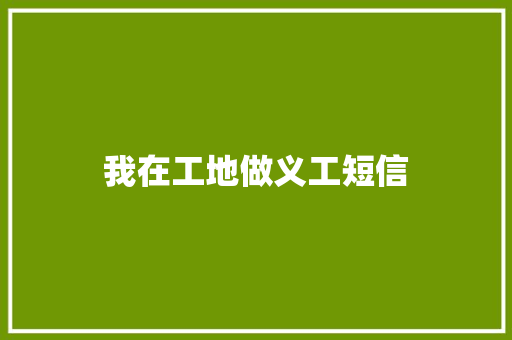 我在工地做义工短信
