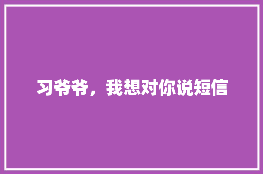 习爷爷，我想对你说短信