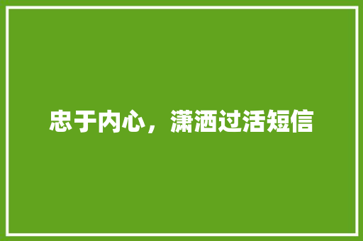 忠于内心，潇洒过活短信