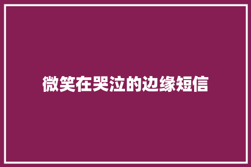 微笑在哭泣的边缘短信