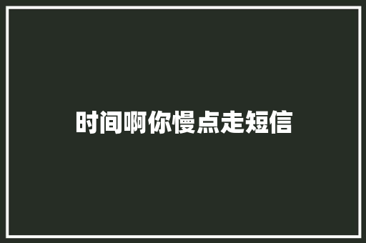 时间啊你慢点走短信