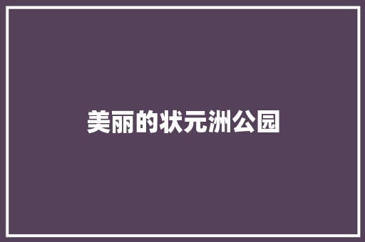 美丽的状元洲公园
