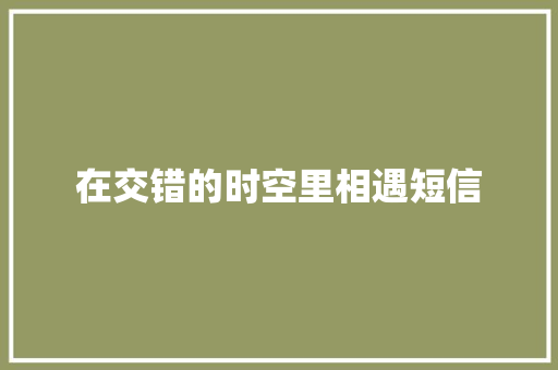 在交错的时空里相遇短信