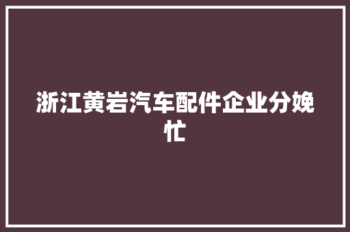 浙江黄岩汽车配件企业分娩忙