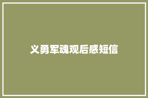义勇军魂观后感短信