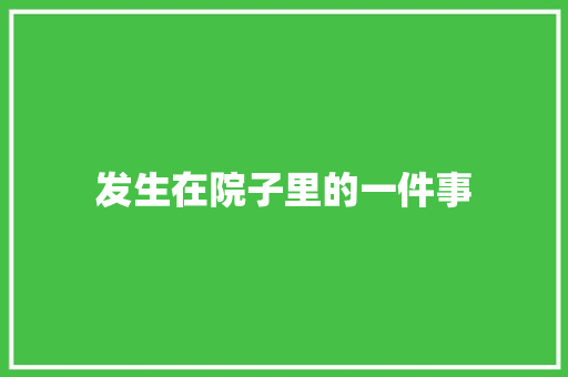 发生在院子里的一件事