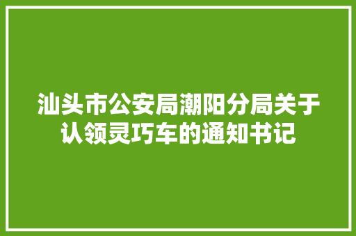 汕头市公安局潮阳分局关于认领灵巧车的通知书记
