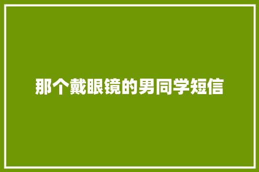 那个戴眼镜的男同学短信