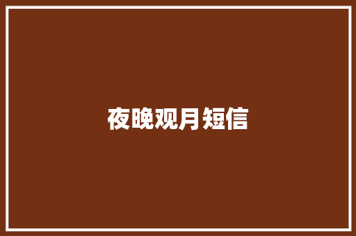 夜晚观月短信