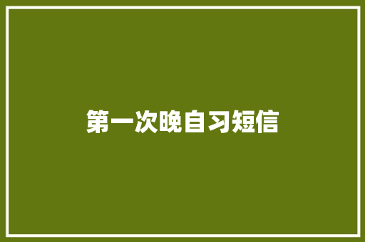 第一次晚自习短信