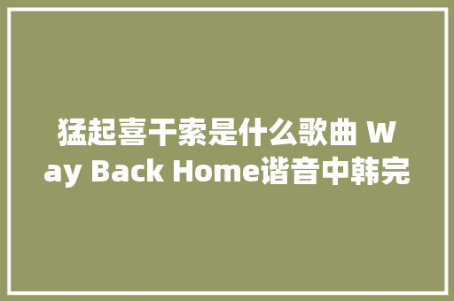 猛起喜干索是什么歌曲 Way Back Home谐音中韩完整歌词