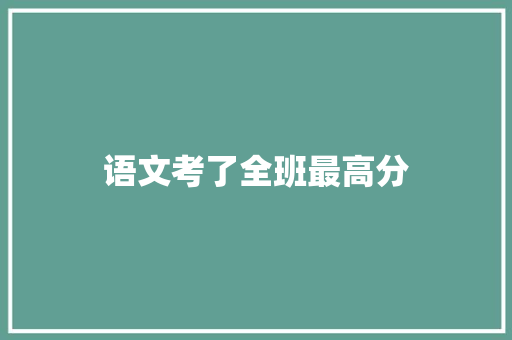 语文考了全班最高分