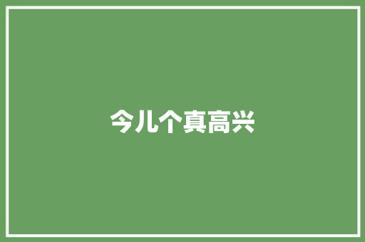 今儿个真高兴